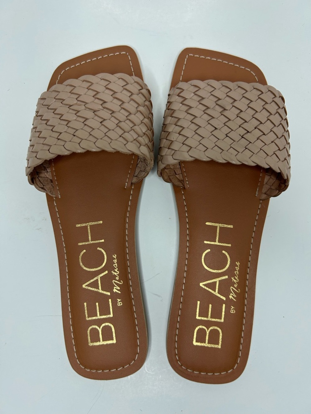 BEACH by Matisse Valley Slip On Leather Woven Sandal Size 8